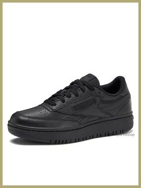 Reebok Club C Double Platform Sneakers Leather Lace Up Fashion Tennis Shoes